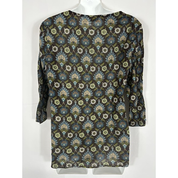 VTG Cato Y2K Lace Trim Babydoll Top Size L Brown Boho Forest Fairy Grunge Witchy - Picture 6 of 13